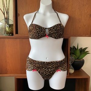 Betsey Johnson Leopard Bikini M/L